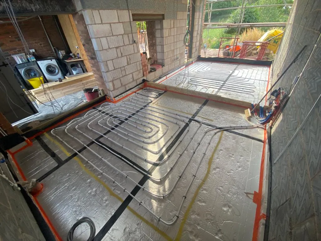 a room that has a heating system in it